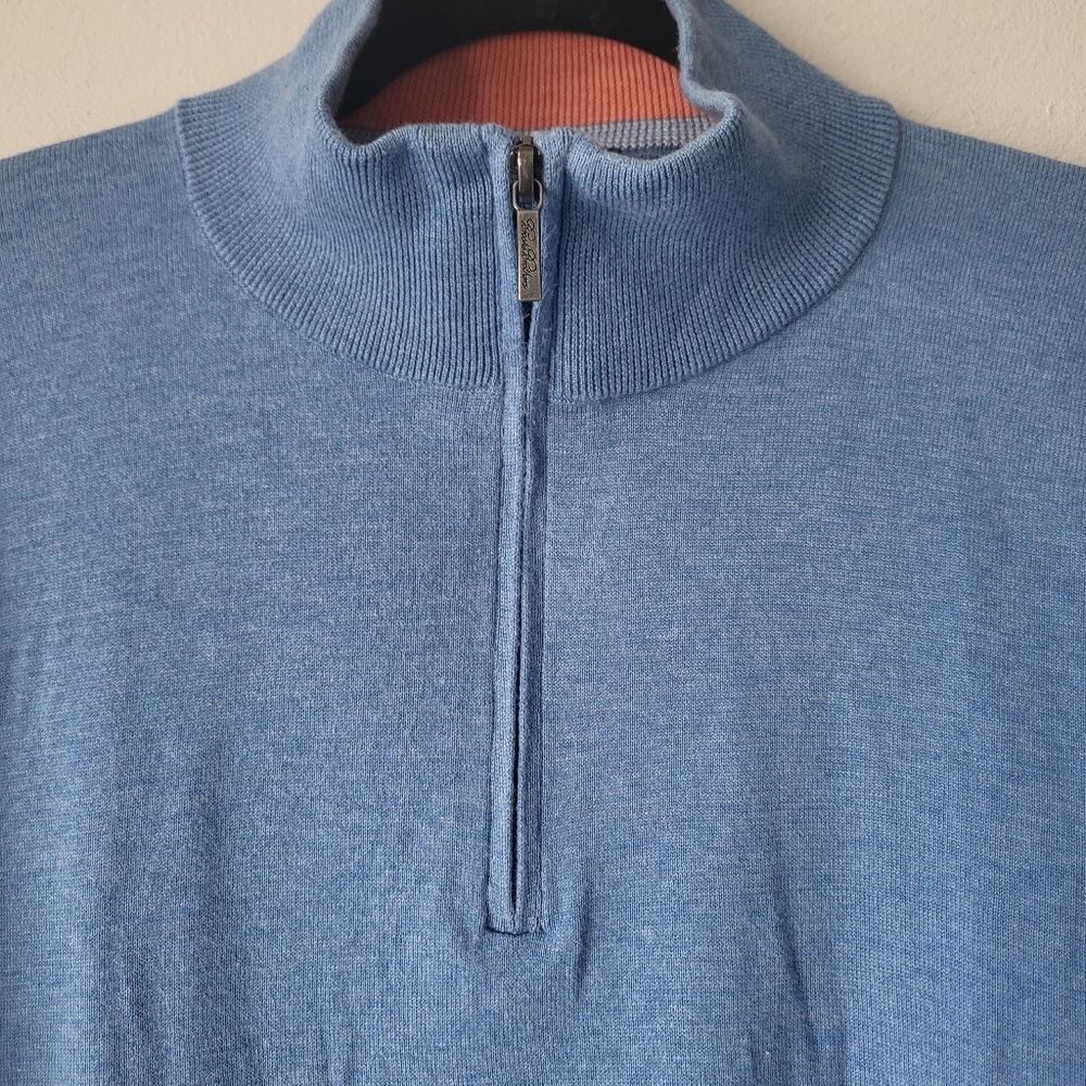 Brooks Brothers Light Blue Zip-Up Sweater - Picture 3 of 7